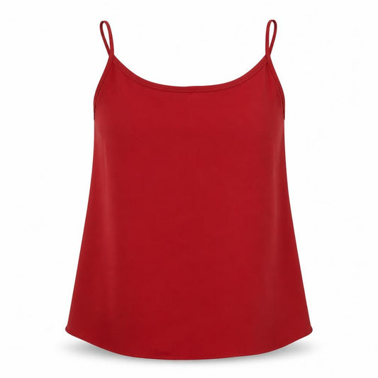 Papaya Womens Red  Polyester Camisole Blouse Size 10 Round Neck