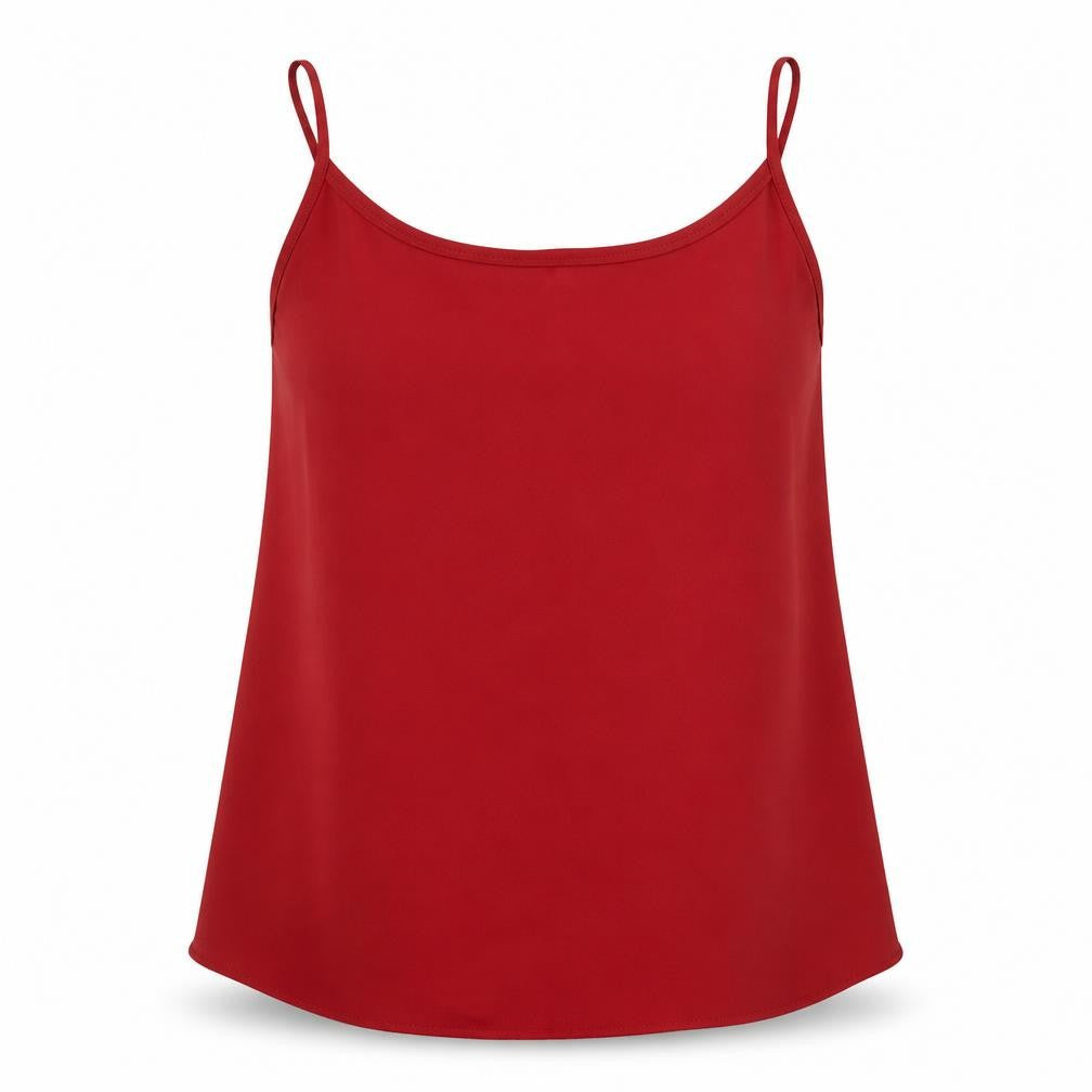 Papaya Womens Red  Polyester Camisole Blouse Size 10 Round Neck