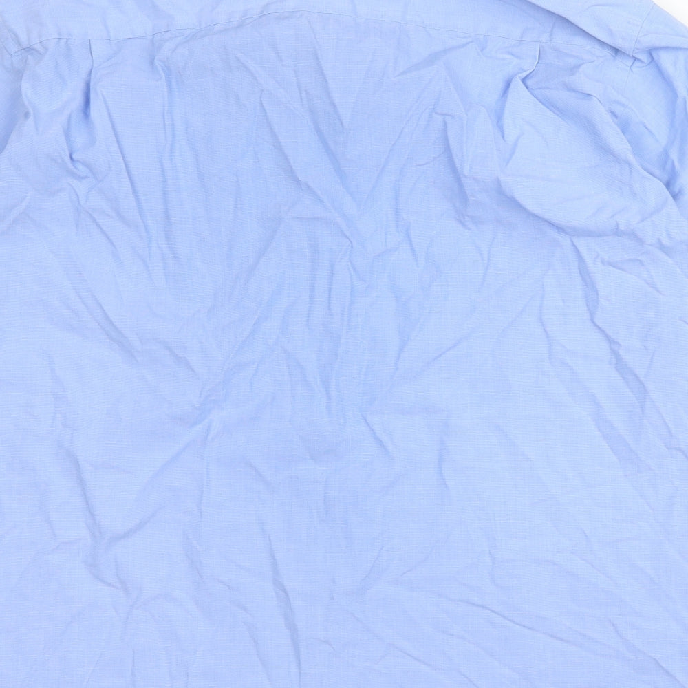 Royal Class Mens Blue  Cotton  Button-Up Size L Collared Button