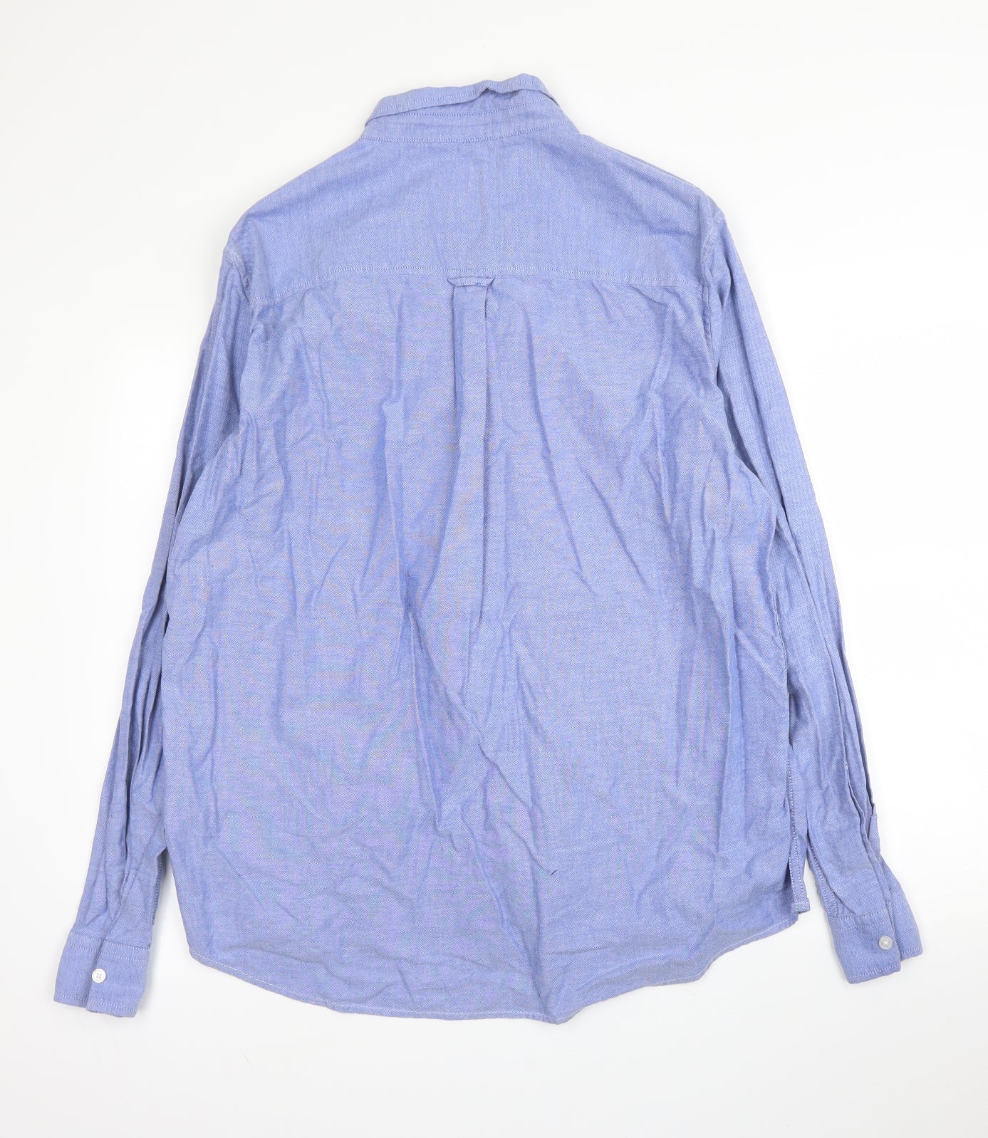 Burton Mens Blue  Cotton  Button-Up Size XL Collared Button