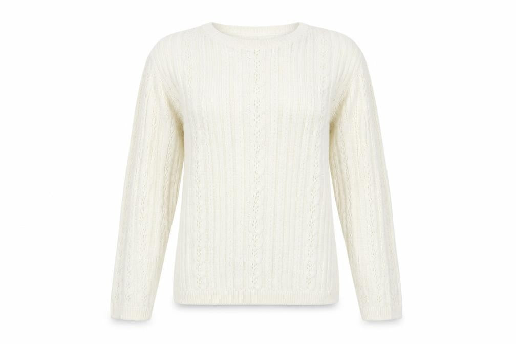 EWM Womens White Argyle/Diamond Acrylic Pullover Sweatshirt Size S  Pullover