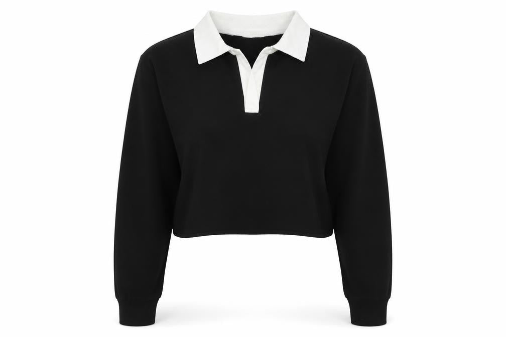 ROMWE Womens Black  Cotton Pullover Sweatshirt Size M  Pullover - Cropped