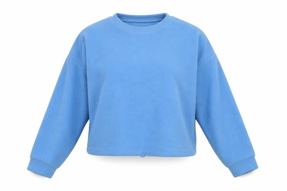 Stradivarius Womens Blue  Polyester Pullover Sweatshirt Size S  Pullover - Cropped