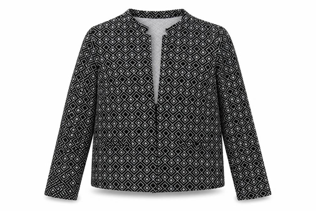 Matalan Womens Grey Geometric  Jacket Blazer Size 14