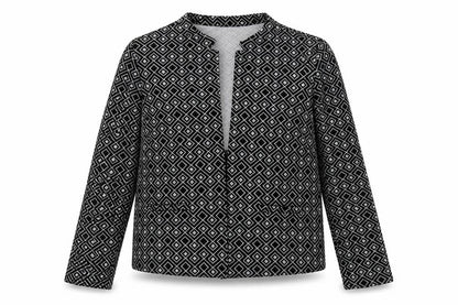 Matalan Womens Grey Geometric  Jacket Blazer Size 14