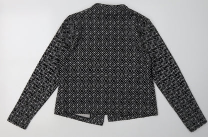 Matalan Womens Grey Geometric  Jacket Blazer Size 14