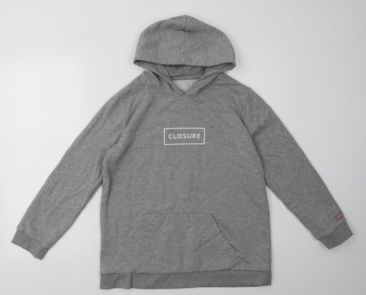 closure Womens Grey  Polyester Pullover Hoodie Size S  Pullover