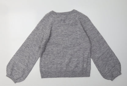 Preloved lauren taylor Womens Grey  Acrylic Pullover Sweatshirt Size M  Pullover - Back