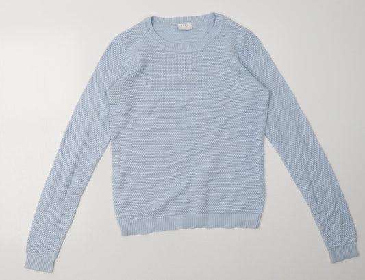 VILA Womens Blue  Cotton Pullover Sweatshirt Size S  Pullover
