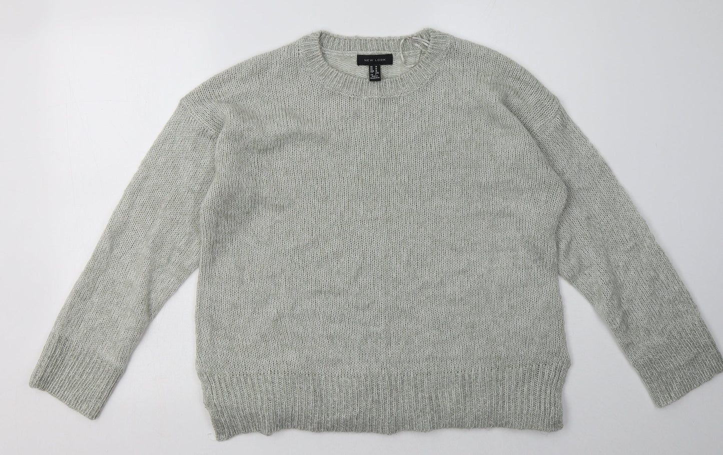 New Look Womens Grey  Acrylic Pullover Sweatshirt Size M  Pullover