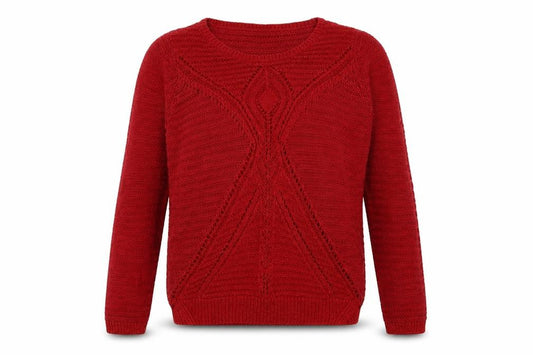 Marks and Spencer Womens Red Geometric Cotton Pullover Sweatshirt Size 8  Pullover