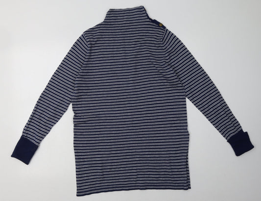 Aspen Womens Blue Striped Cotton Jumper Dress  Size M  Halter Pullover