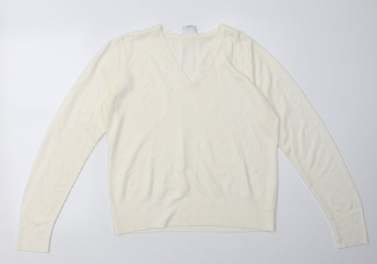 NEXT Womens White  Acrylic Pullover Sweatshirt Size 16  Pullover
