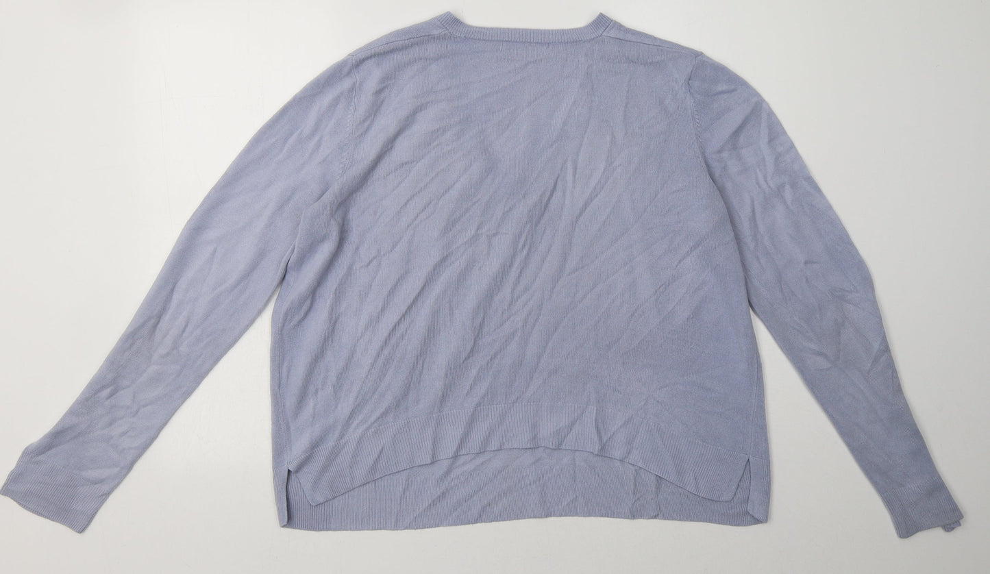 Marks and Spencer Womens Blue  Acrylic Pullover Sweatshirt Size 16  Pullover