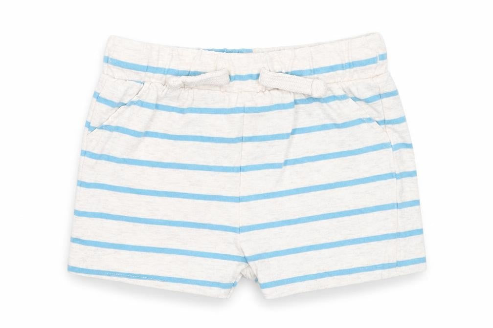 F&F Boys Ivory Striped Cotton Cropped Trousers Size 6-9 Months   - shorts
