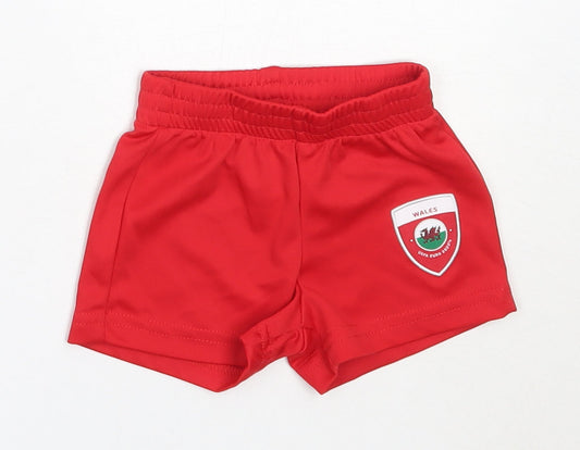 EURO2020 Boys Red  Polyester Cropped Trousers Size 6-9 Months   - wales uefa euro 2020