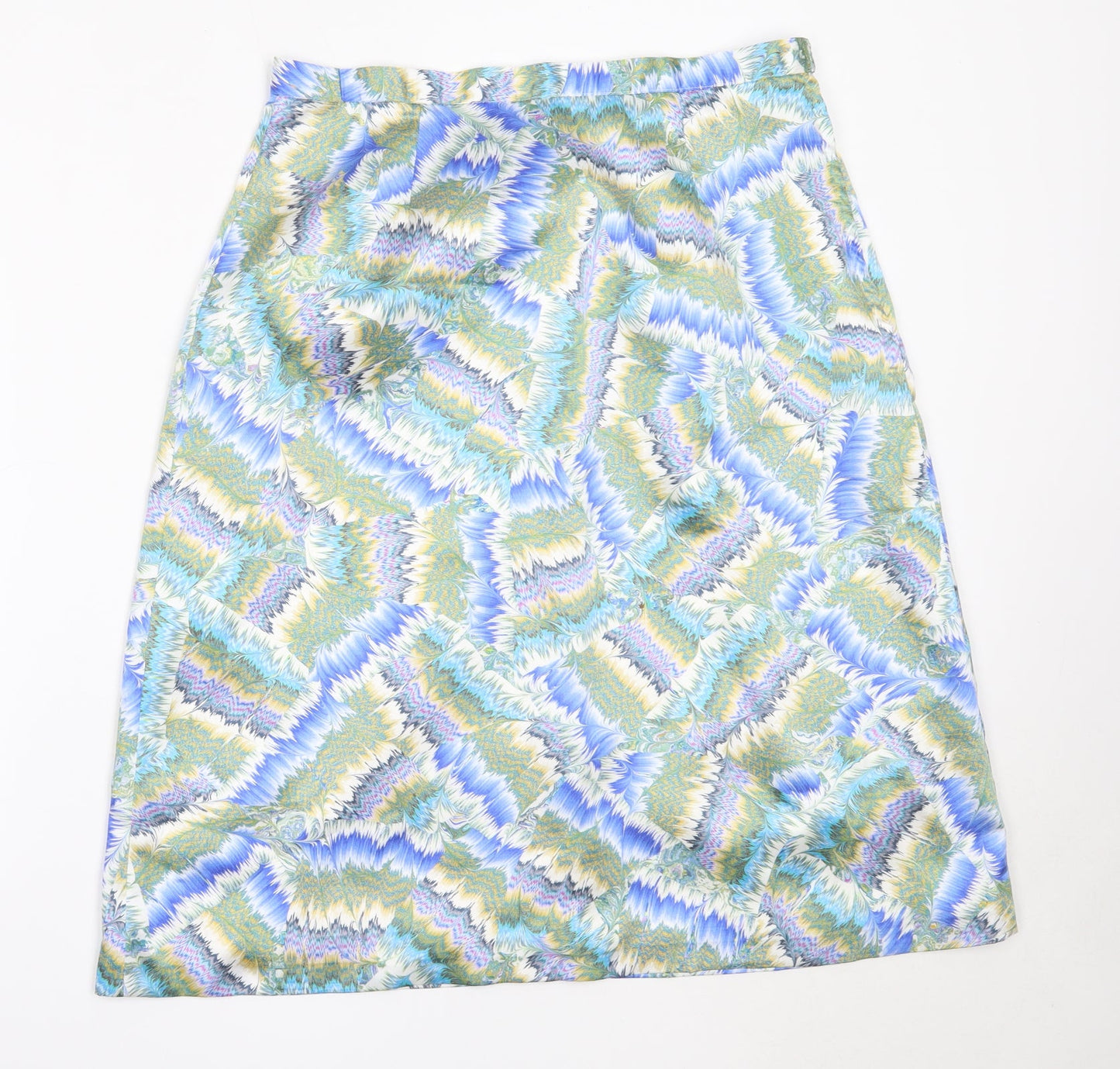 Preworn Womens Blue  Polyester Flare Skirt Size 31 in