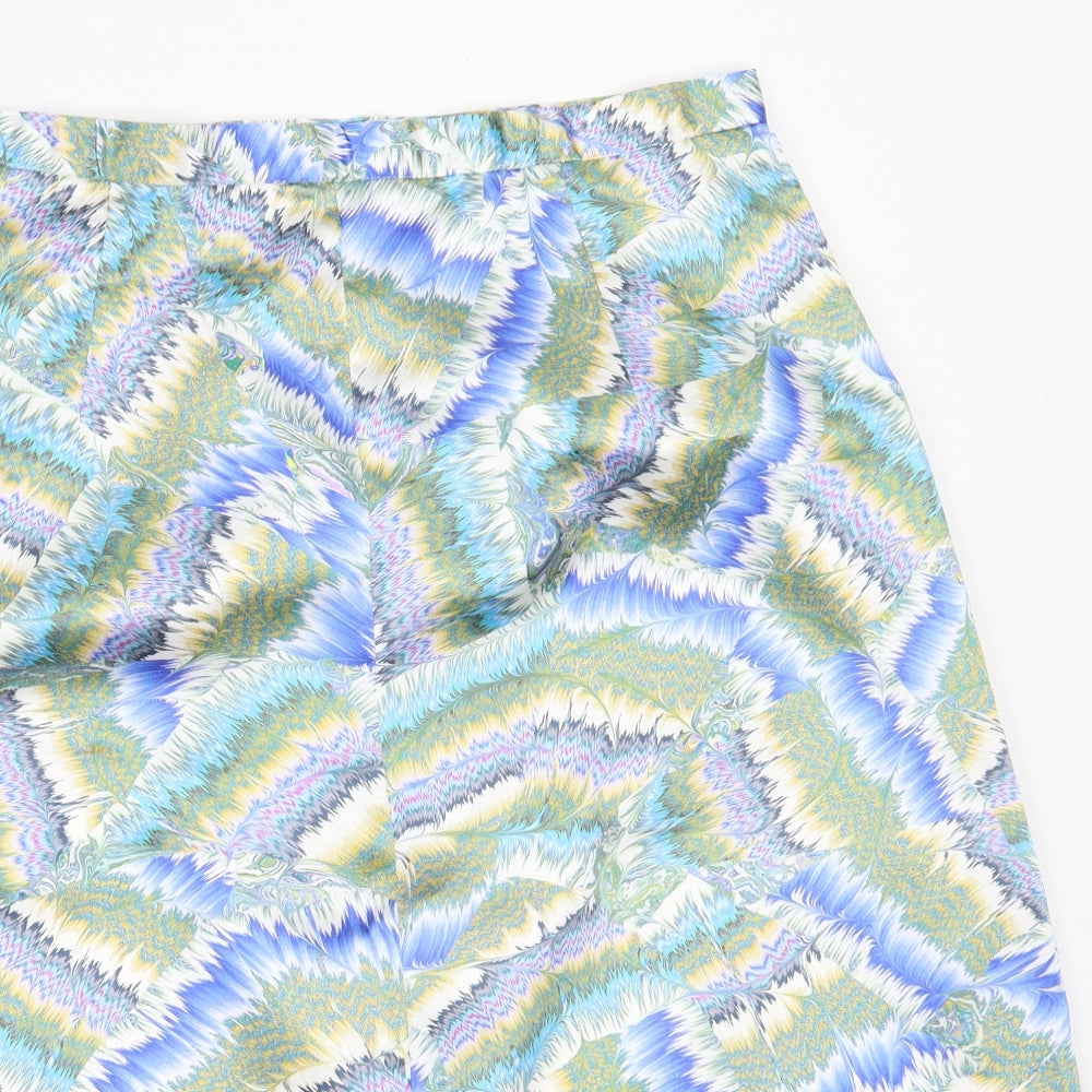 Preworn Womens Blue  Polyester Flare Skirt Size 31 in