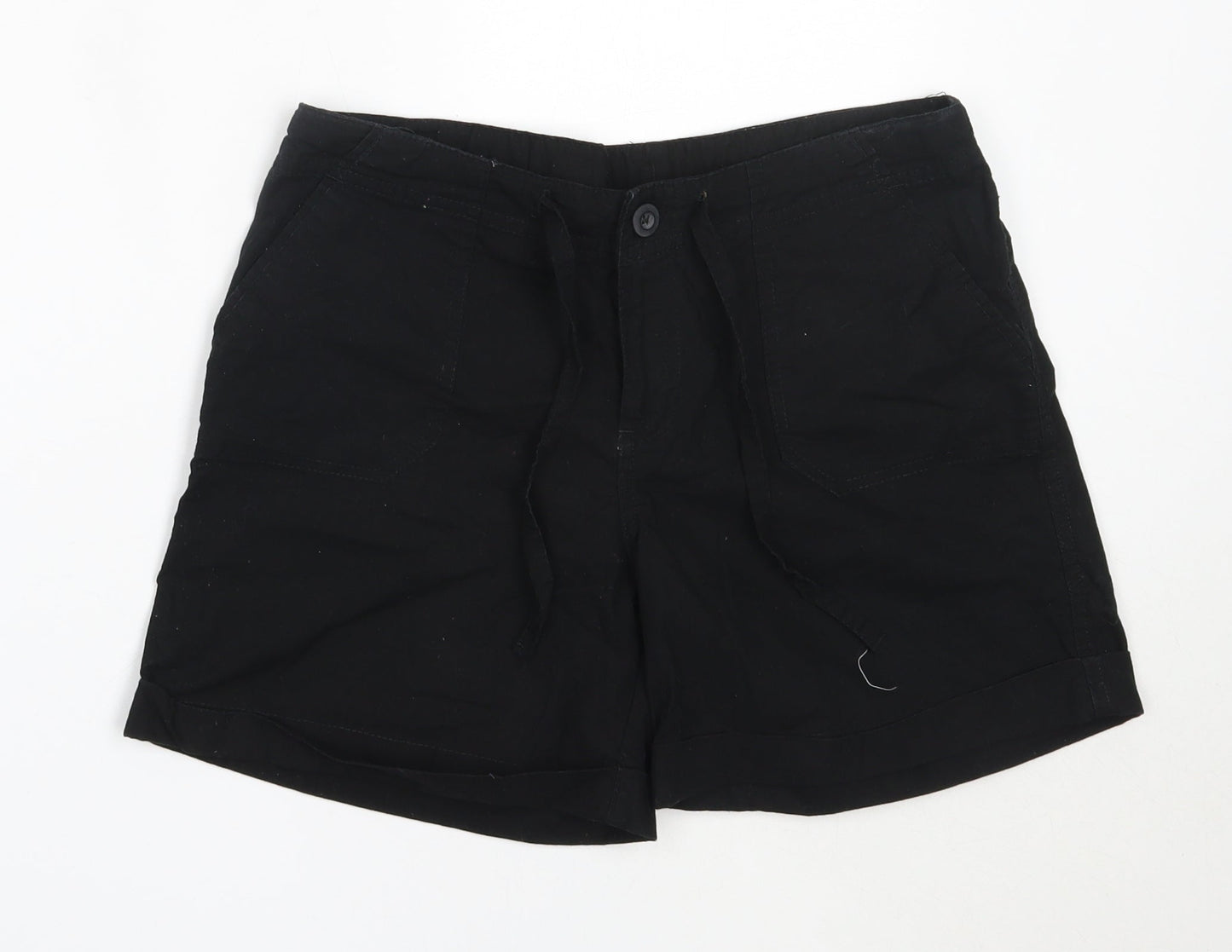 Now Womens Black  Cotton Bermuda Shorts Size 8  Regular