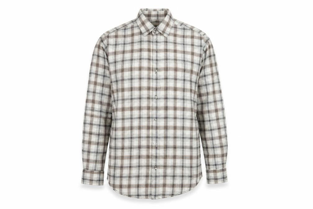Harratt Mens Beige Check Cotton  Button-Up Size XL Collared