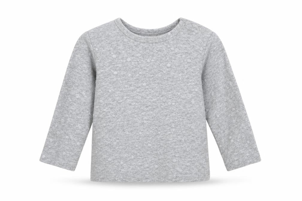 Mams & papas Girls Grey  Cotton Basic T-Shirt Size 2-3 Years Round Neck