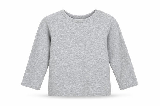 Mams & papas Girls Grey  Cotton Basic T-Shirt Size 2-3 Years Round Neck