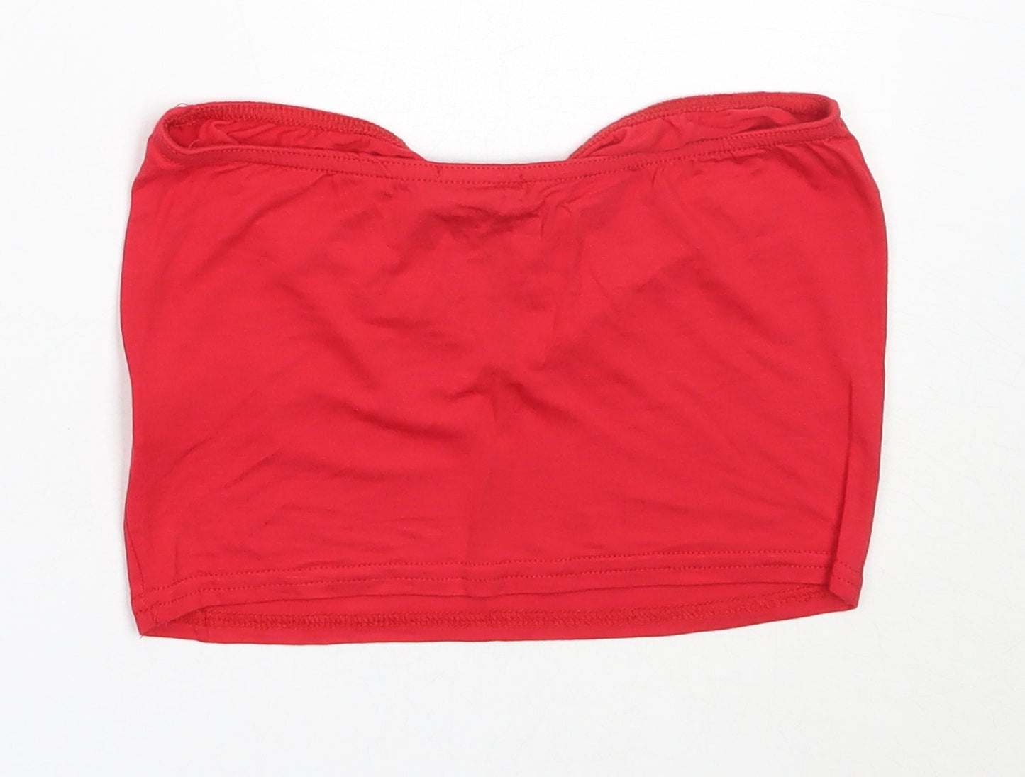 PRETTYLITTLETHING Womens Red  Viscose Cropped Tank Size 8 Sweetheart