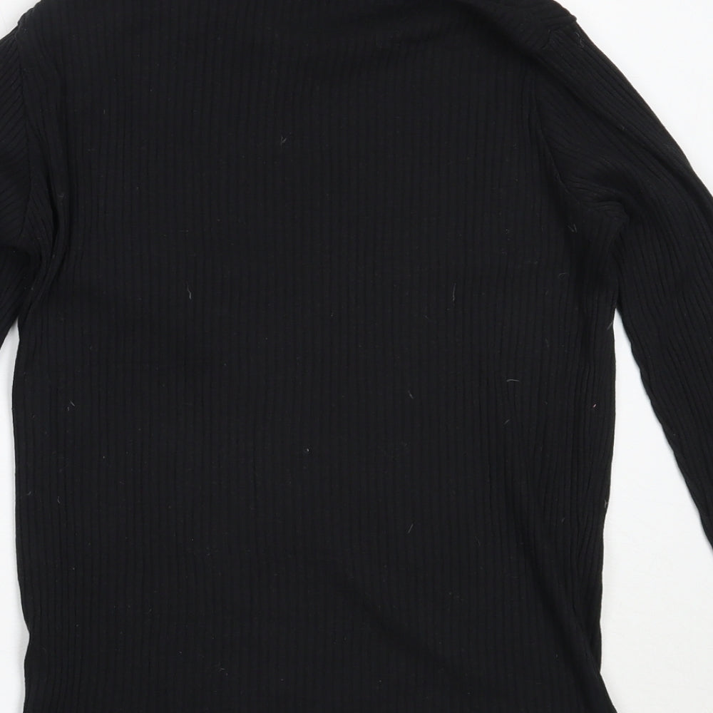 Avenue Womens Black High Neck  Polyester Pullover Jumper Size 12