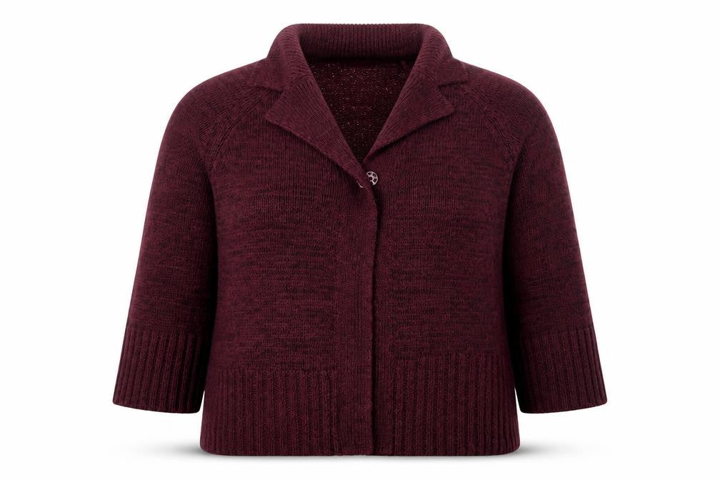 BHS Womens Purple Round Neck  Acrylic Cardigan Jumper Size 18