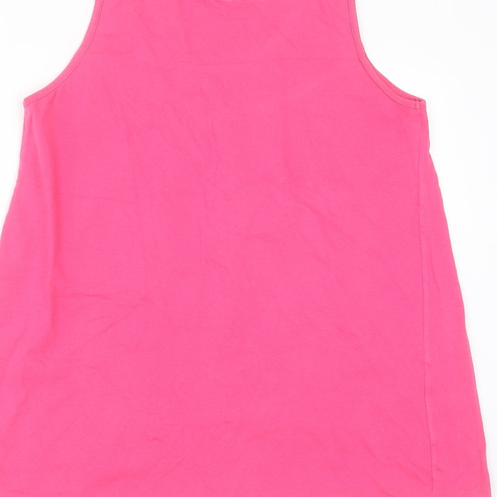 Urban Boutique Womens Pink  Cotton Basic T-Shirt Size 14 Round Neck