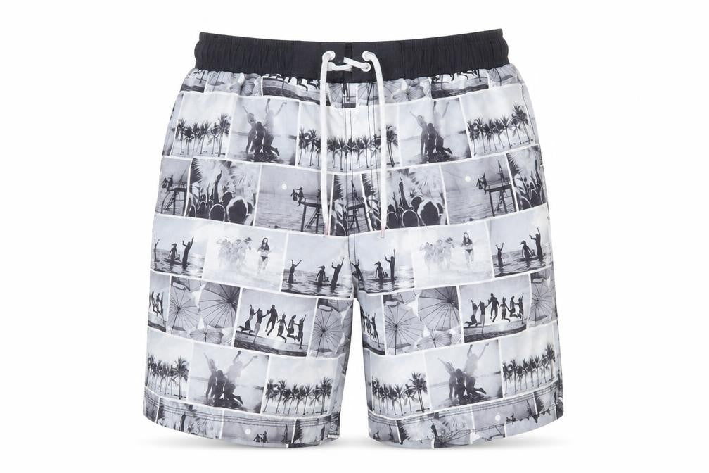 Preworn Mens Grey  Polyester Bermuda Shorts Size 30 in  Regular Drawstring - swim short