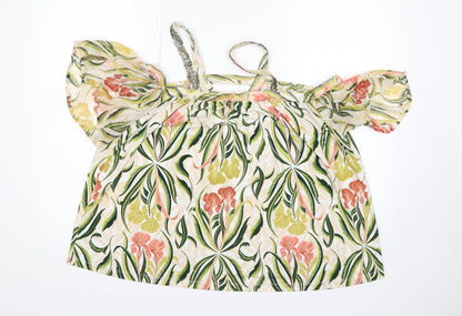 Next Womens Multicoloured Floral Polyester Basic Blouse Size 12 V-Neck