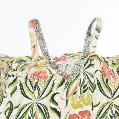 Next Womens Multicoloured Floral Polyester Basic Blouse Size 12 V-Neck
