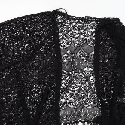 Select Womens Black V-Neck  Polyester Cardigan Jumper Size M