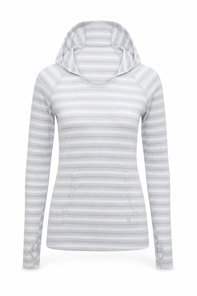 Gap Womens Grey Striped Polyester Pullover Hoodie Size XS