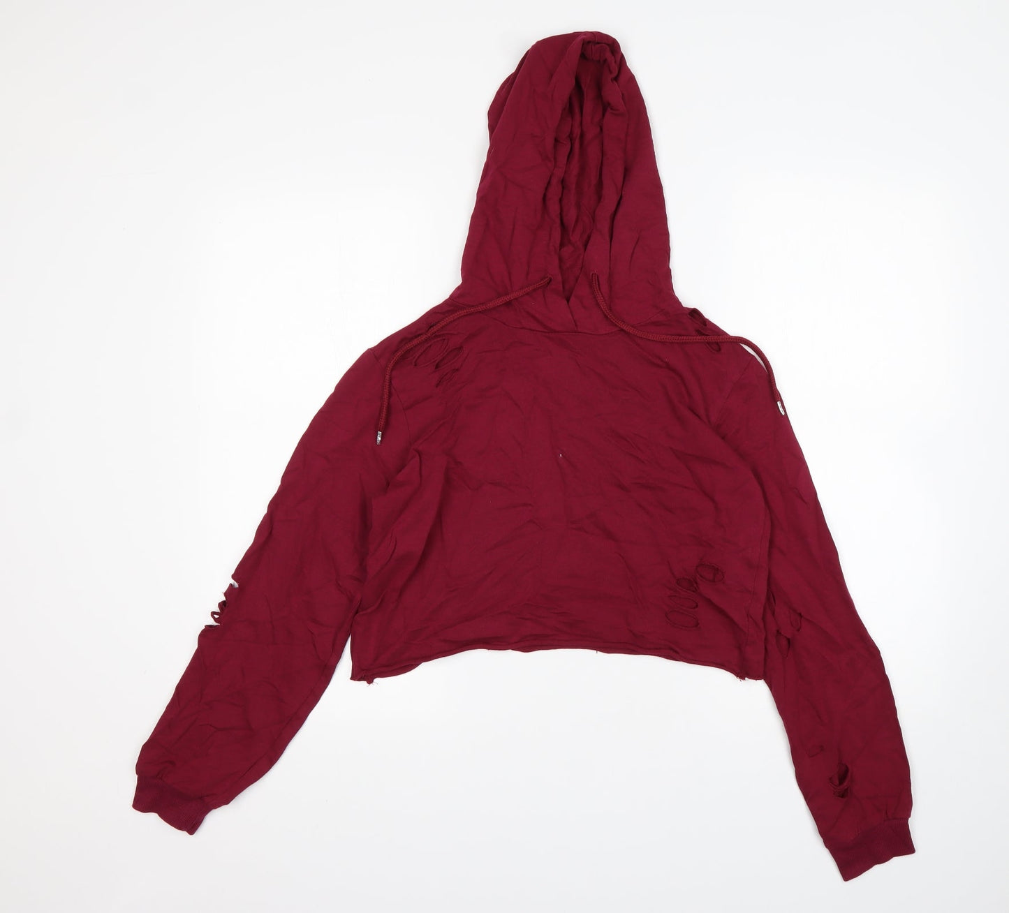 Select Womens Purple  Cotton Pullover Hoodie Size M   - Cropped