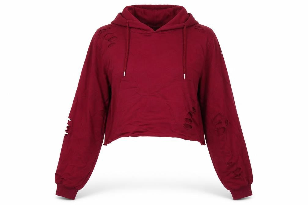 Select Womens Purple  Cotton Pullover Hoodie Size M   - Cropped