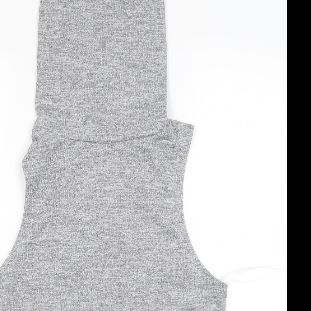 New Look Womens Grey Roll Neck  Polyester Vest Jumper Size 14