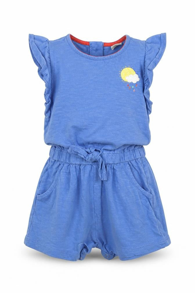 TU Baby Blue  Cotton Romper One-Piece Size 9-12 Months  Snap