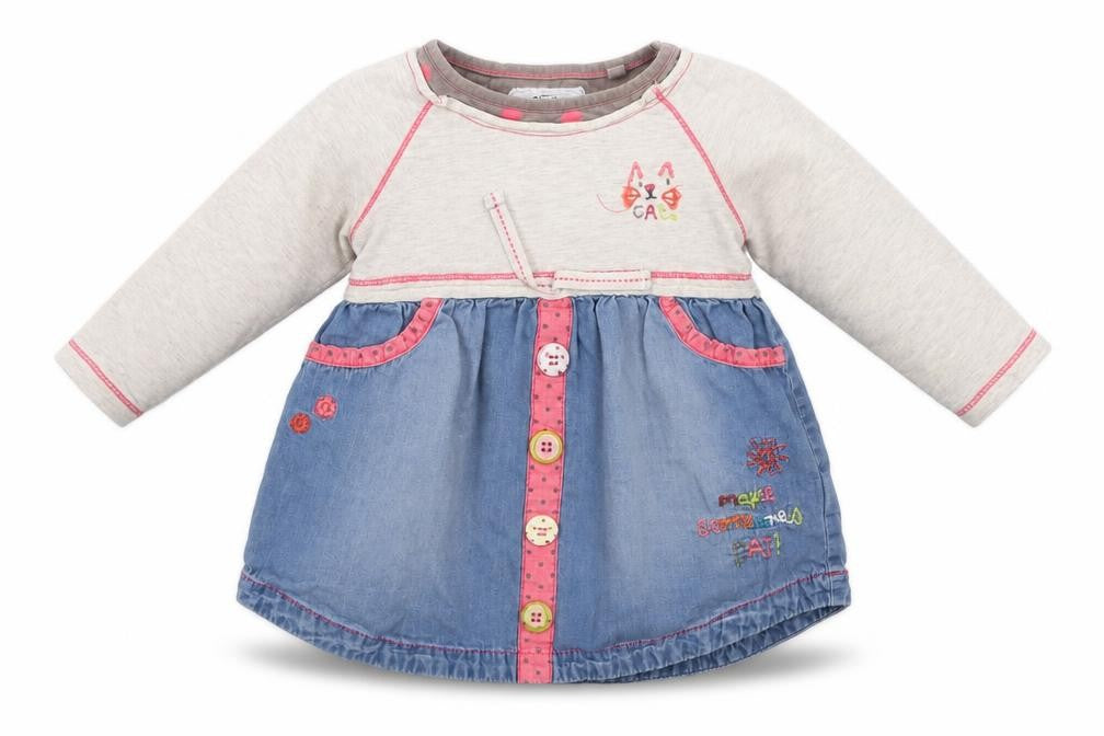 NEXT Baby Blue  Cotton A-Line  Size 9-12 Months  Crew Neck  - Cat