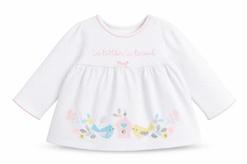 m & cO Baby White Polka Dot Cotton Fit & Flare  Size 9-12 Months  Crew Neck Snap