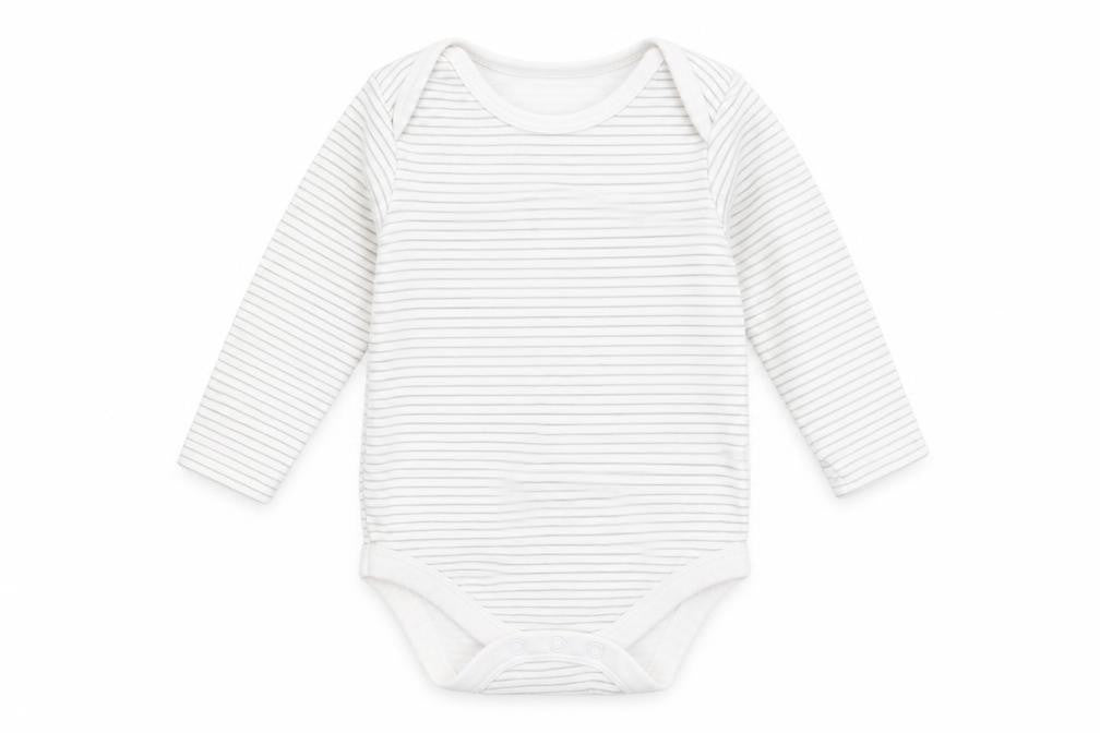 TU Baby White Striped Cotton Romper One-Piece Size 9-12 Months  Snap