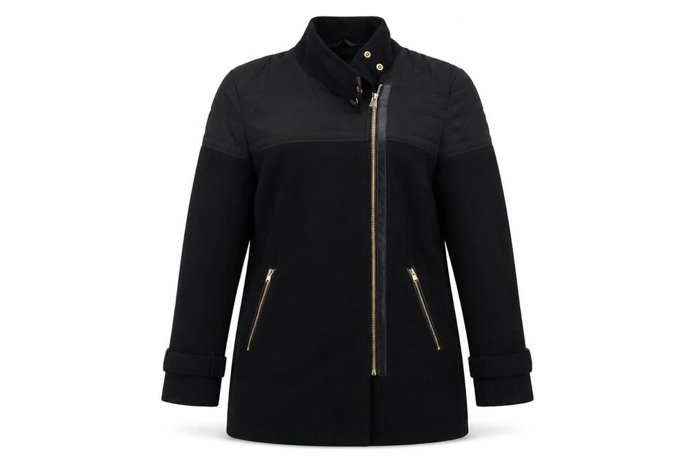George Womens Black   Biker Coat Size 12  Zip
