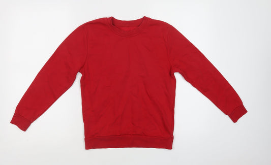 George Boys Red  Cotton Pullover Sweatshirt Size 9-10 Years   - School Wear
