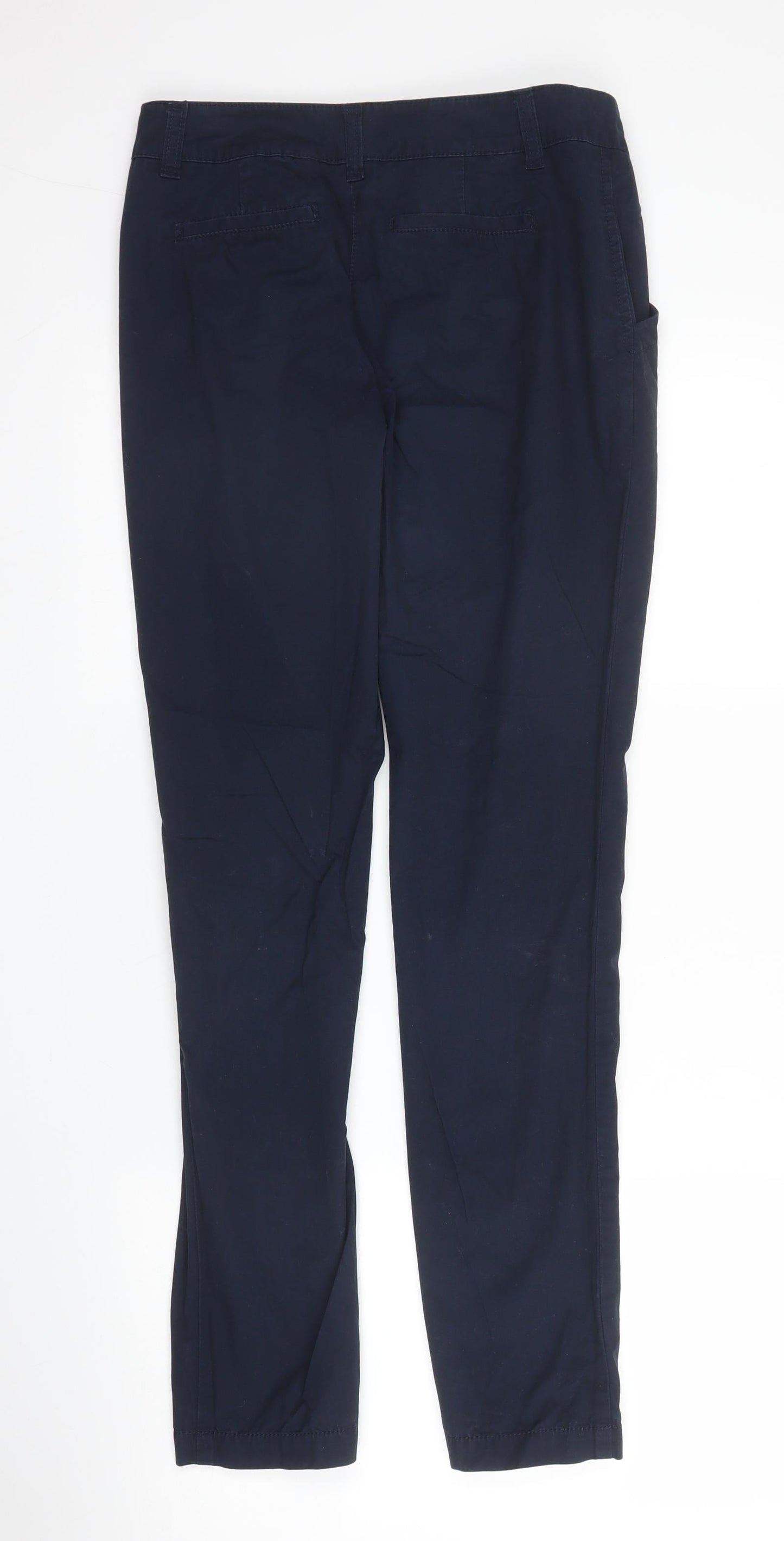 Dorothy Perkins Womens Blue  Cotton Chino Trousers Size 6 L30 in Regular Zip