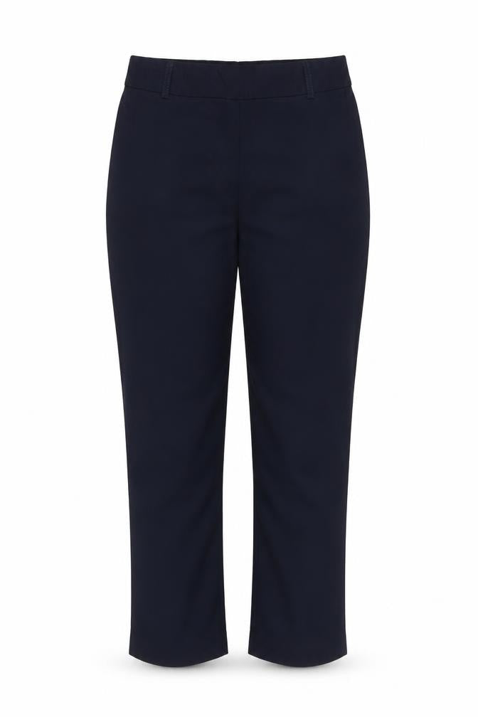 YAS Womens Blue  Viscose Pedal Pusher Trousers Size S L24 in Regular Zip
