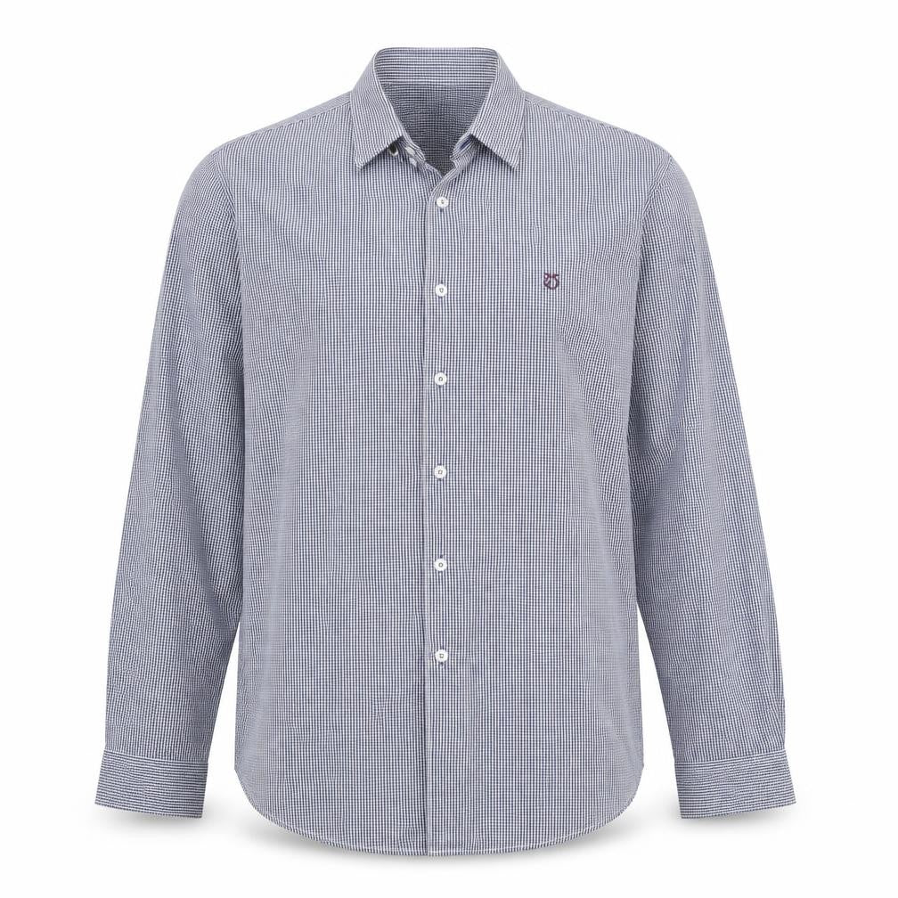 Peter Worth Mens Blue Check Cotton  Button-Up Size 2XL Collared Button