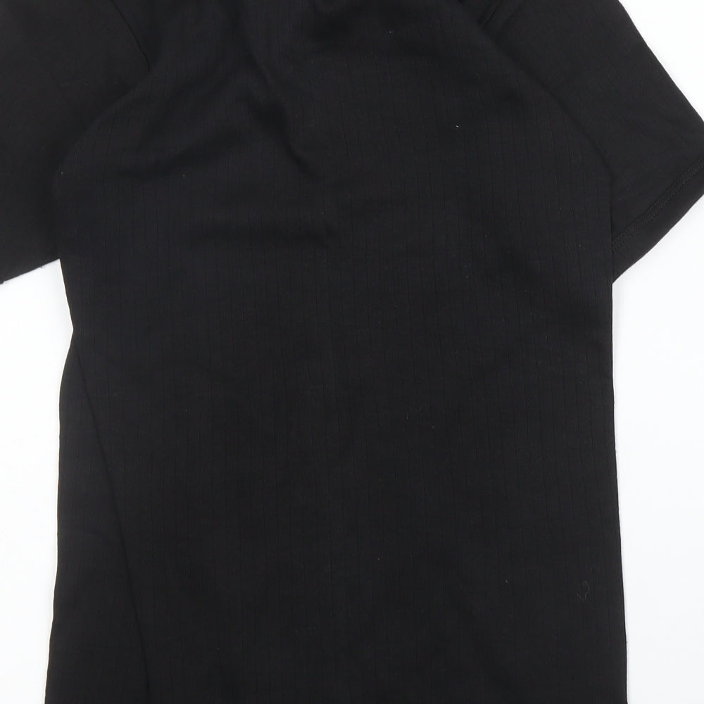 Thermo Ultra Womens Black  Cotton Basic T-Shirt Size S Round Neck