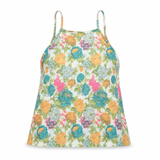 Primark Womens Green Floral Polyester Camisole Blouse Size 6 Round Neck