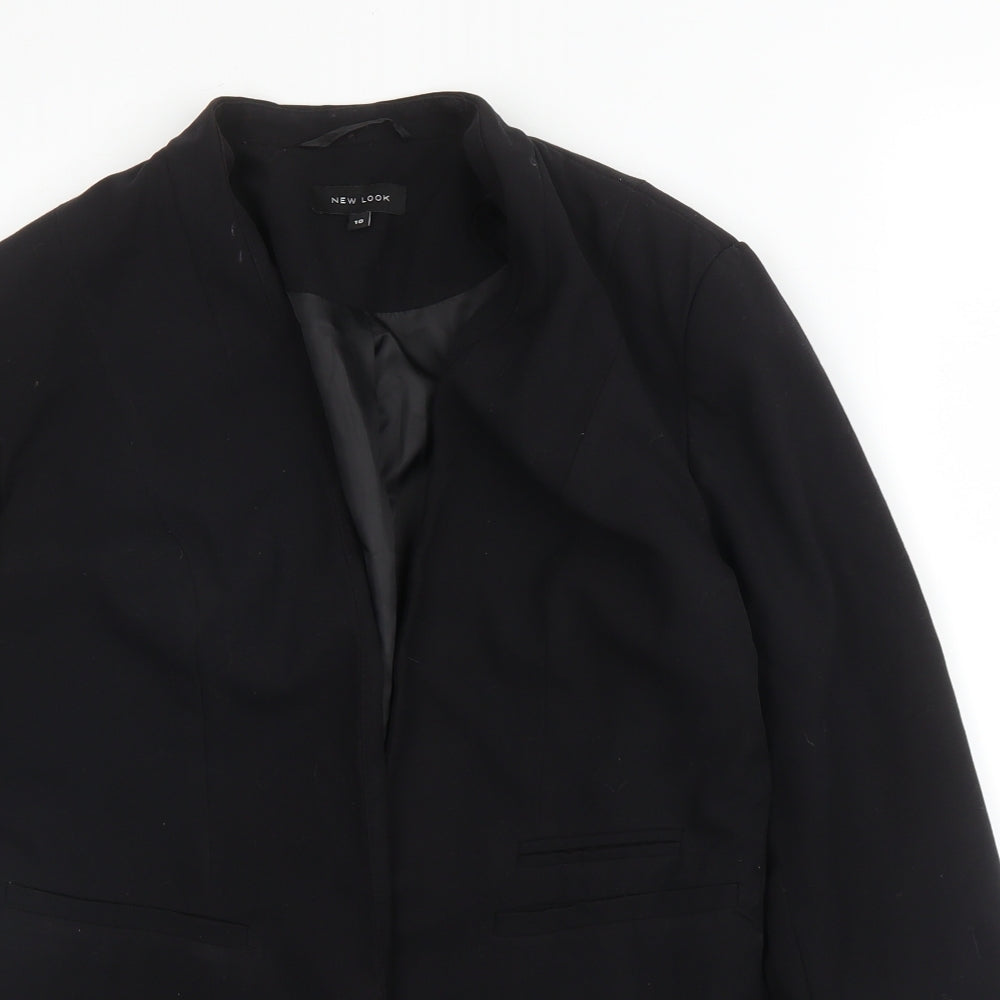 New Look Womens Black  Polyester Jacket Blazer Size 10